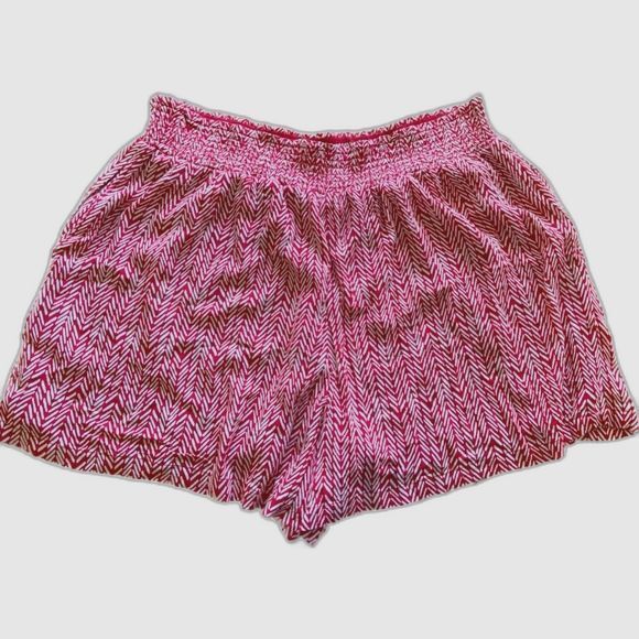 BOGO Knox Rose - Women's XL Chevron Geometric Print Flowy Smocked Shorts - Picture 2 of 4